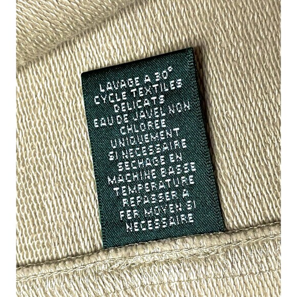 Ralph Lauren Womens Jacket L L-RL Track Athletic Crest Varsity Beige Preppy Y2K - Picture 10 of 12